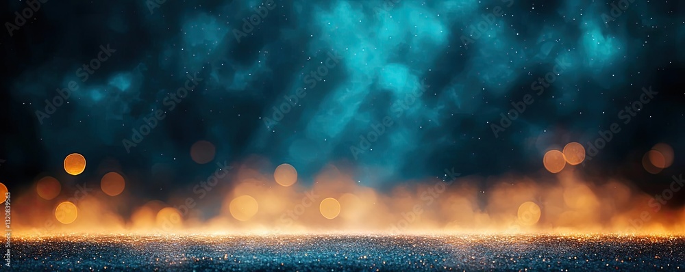 Poster dramatic nighttime abstract background concept. a vibrant abstract background with blue and orange b