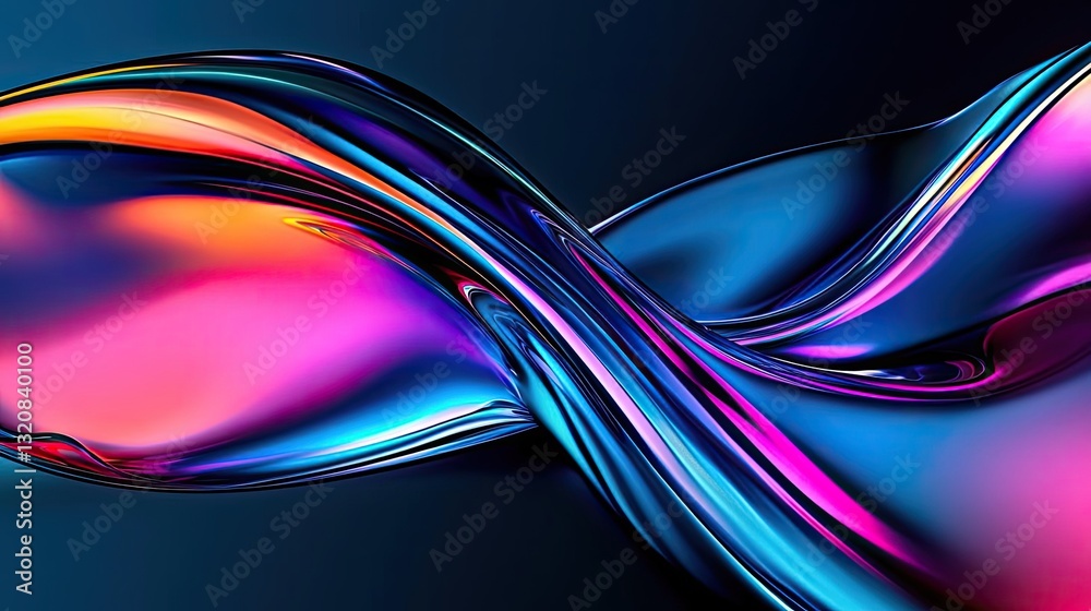 Poster Abstract art background concept. Abstract waves of vibrant colors create a mesmerizing visual experience.