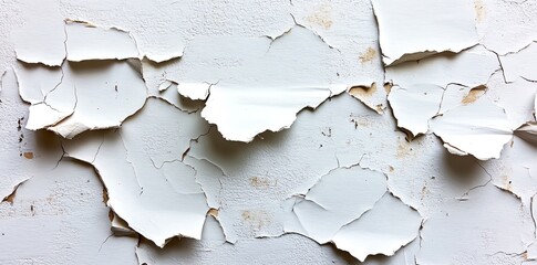 Obraz premium Peeling White Paint on Wall Creates Abstract Texture and Pattern