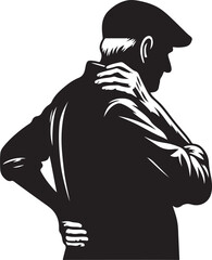 Old man reminiscing vector illustration