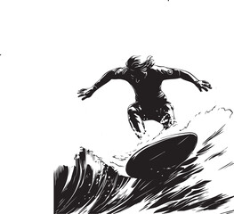silhouette of a surfer