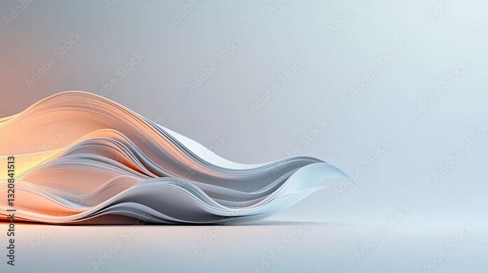 Poster Abstract art background concept. Abstract wavy shapes in soft hues create a modern artistic background for design projects.