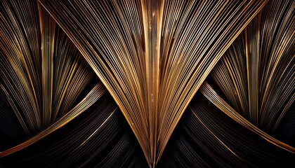 Abstract background. Background with delicate, golden Art Deco lines on a dark background – stylish, elegant, full of class.
