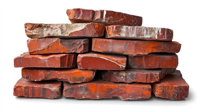 Stack of red stone bricks