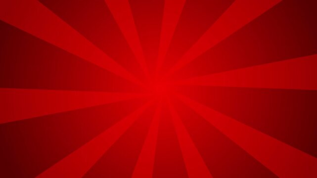 Sun burst ray red color animation background with blank copy space.