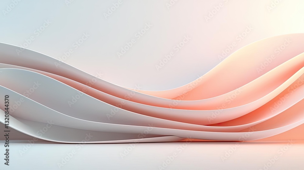Aufkleber Abstract art background concept. Abstract waves in soft colors create a serene and modern digital background.
