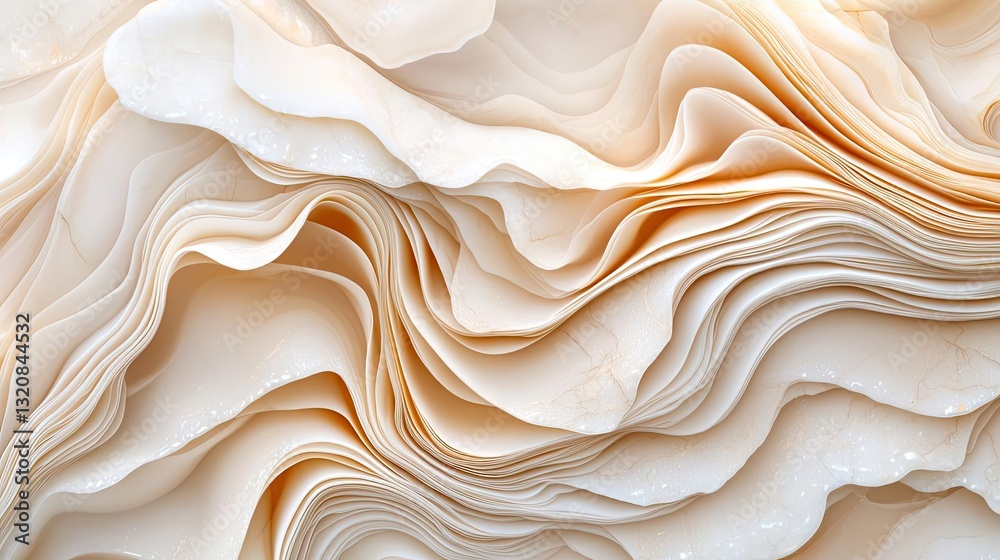 Poster abstract art background concept. beautiful abstract texture with flowing layers in soft beige and cr
