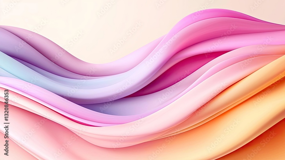Aufkleber Abstract art background concept. Abstract waves of soft colors creating a soothing and elegant visual effect.