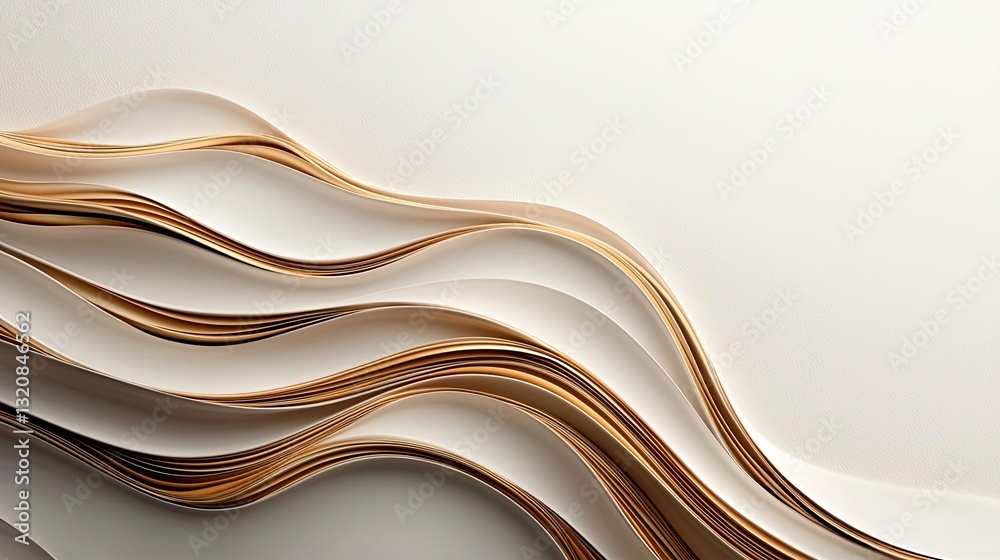 Poster Abstract art background concept. Abstract design featuring smooth curves and lines in a minimalist style.