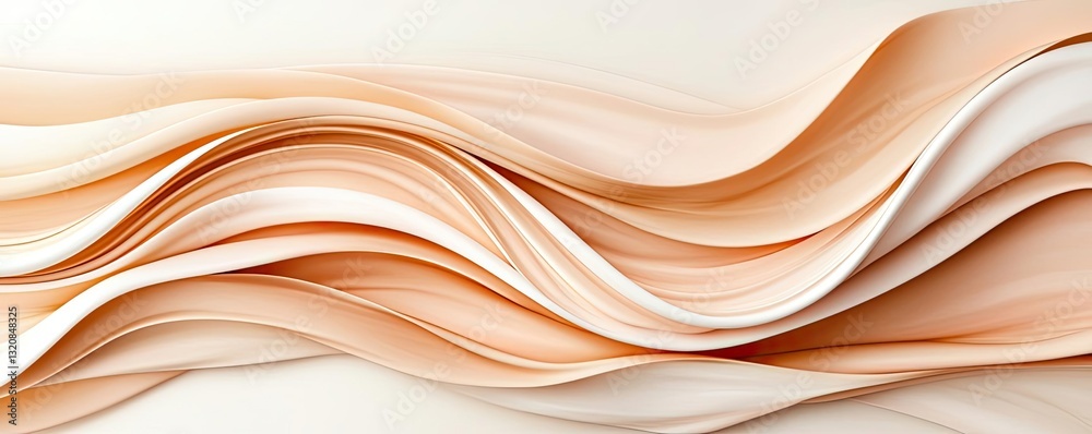 Aufkleber Abstract art background concept. Abstract waves in soft peach and cream tones create a seamless flow of color and texture.