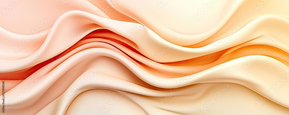 Poster Abstract art background concept. Elegant and flowing fabric texture in soft peach tones, perfect for backgrounds or designs.