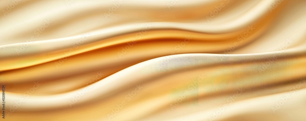 Poster abstract art background concept. smooth, flowing fabric in warm golden tones creates an elegant back