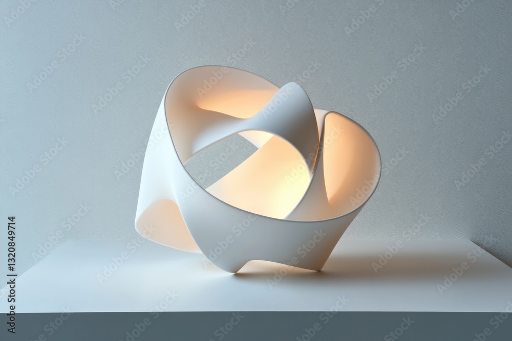 Poster A simple table lamp sits on top of a table