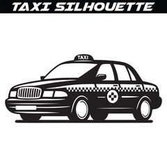 Fototapeta premium Taxi cab car silhouette vector illustration 