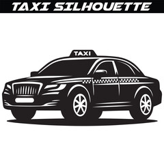 Fototapeta premium Taxi cab car silhouette vector illustration 