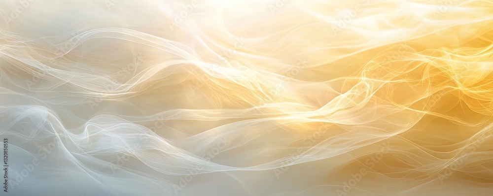 Poster Abstract art background concept. Abstract waves of light showcasing soft colors and ethereal fluidity in nature.