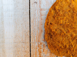 Weathered white wood with rustic orange stains texture as background