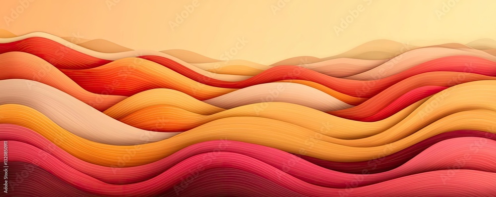 Poster Abstract art background concept. Abstract waves in warm hues create a harmonious flow of color and movement.