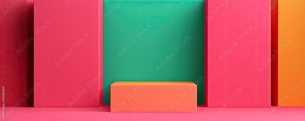 Poster abstract art background concept. vibrant geometric shapes showcasing modern design aesthetics and co
