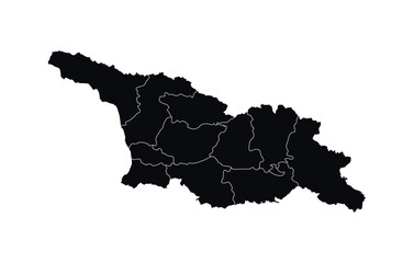 Georgia Map vector icon. Map of Georgia Black Silhouette.