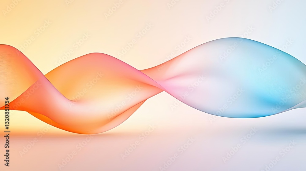 Poster Abstract art background concept. Abstract colorful waves flowing gracefully in soft gradients of orange and blue.