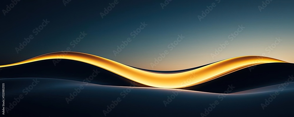 Poster dramatic nighttime abstract background concept. a mesmerizing wave of light gracefully flowing acros