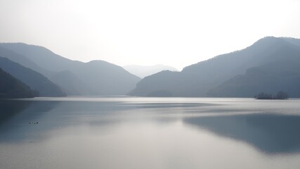Mountains reflected in the lake