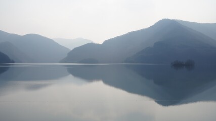 Mountains reflected in the lake