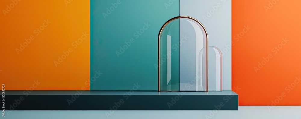 Poster abstract art background concept. a modern abstract design featuring colorful geometric shapes and el
