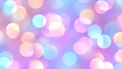 Fototapeta premium Dreamy abstract background with soft glowing bokeh lights, iridescent pastel colors, and a magical ethereal atmosphere