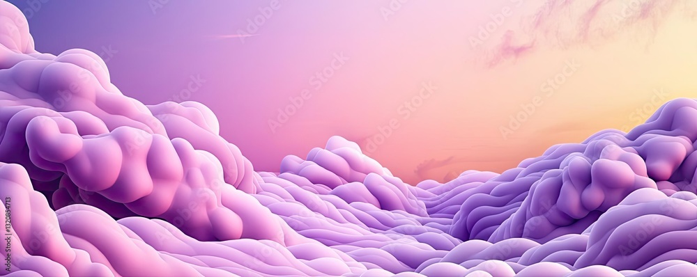 Poster aerial landscape abstract background idea. a stunning display of vibrant clouds in shades of purple 