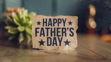 Happy Father's Day: A heartwarming message on rustic paper, perfect for celebrating dad!