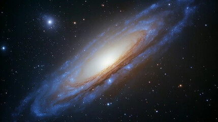 A Breathtaking View of a Majestic Spiral Galaxy Twirling Gracefully Amidst a Canvas of Distant Stars