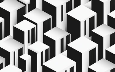 Obraz premium Seamless tessellated floating digital city grids forming an impossible 3D structure, futuristic architectural pattern, sophisticated refinement