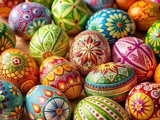 Colorful Patterned Easter Eggs Spring Festive Decoration