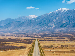 Road to the snow-capped mountains