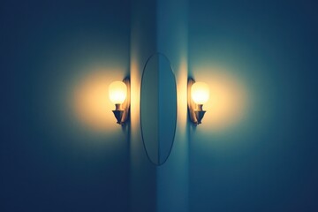 A pair of light fixtures mounted on a wall