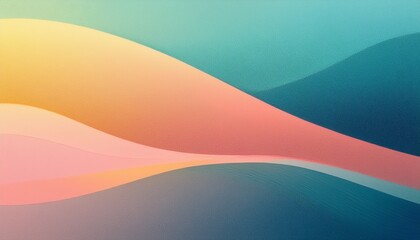 Fototapeta premium Abstract background. Minimalist grainy gradient with pastel blue, soft pink, and warm yellow tones. 