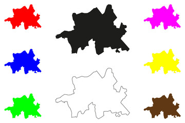 Anand city (Republic of India, State of Gujarat) map vector illustration, scribble sketch The Milk City map