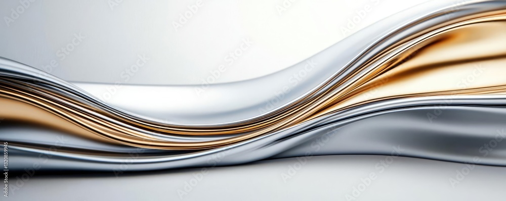 Poster Abstract art background concept. Abstract flowing patterns of silver and gold create an elegant visual texture.