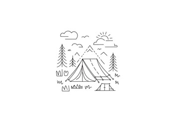 Summer batch camping black color image.