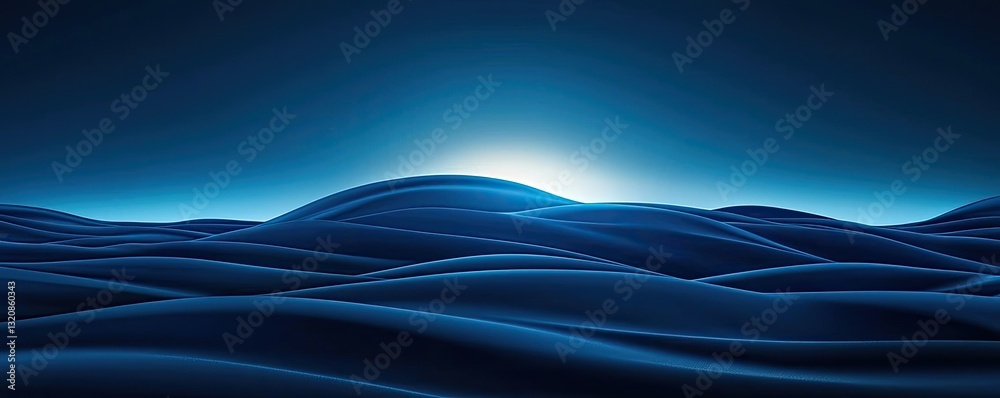Poster dramatic nighttime abstract background concept. serene waves bathed in blue light, creating a calmin