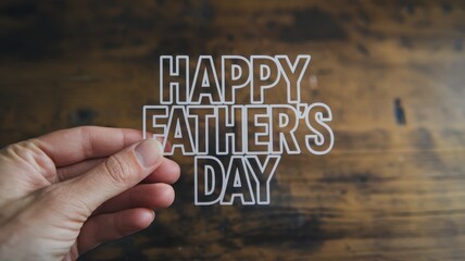 Happy Father's Day! A heartwarming message held in a hand, celebrating paternal bonds and love.