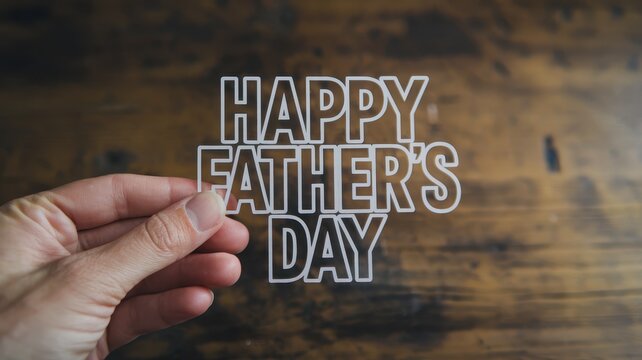 Happy Father's Day! A heartwarming message held in a hand, celebrating paternal bonds and love.
