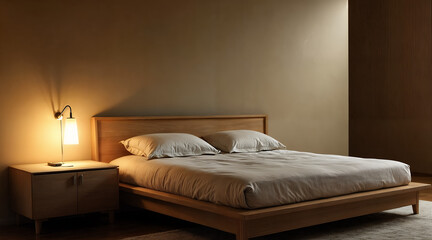 bedroom with bed low light