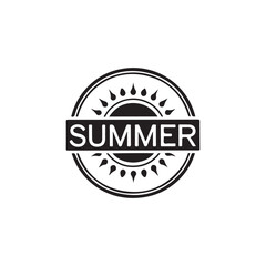 Obraz premium Stylish Black and White Summer Stamp Graphic.A simple, elegant black and white graphic of a summer stamp.