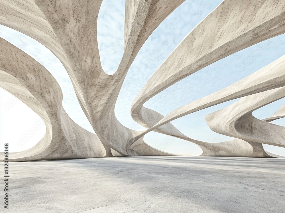 Aufkleber the background is an abstract representation of modern architecture created through 3d rendering