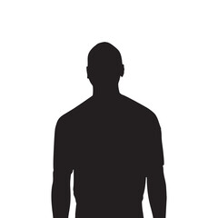 Silhouette of a businessman in a suit standing, front and back view, black on white background. Set of businessman vector silhouettes.








