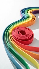 Rainbow-Colored Resistance Bands Displaying Flowing Pattern