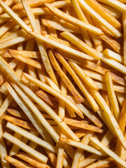 Full frame rippled fries in overhead view